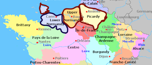 North west France map