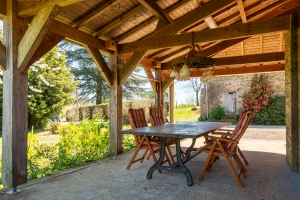 Stone Houses, Outbuildings, Pond in the Countryside