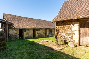 Stone Houses, Outbuildings, Pond in the Countryside