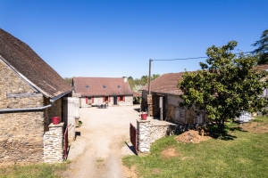 Stone Houses, Outbuildings, Pond in the Countryside
