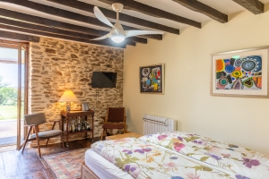 Stone Houses, Outbuildings, Pond in the Countryside