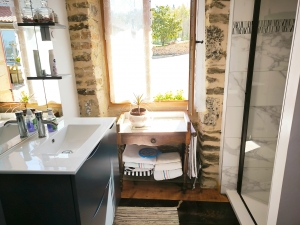 Stone Houses, Outbuildings, Pond in the Countryside