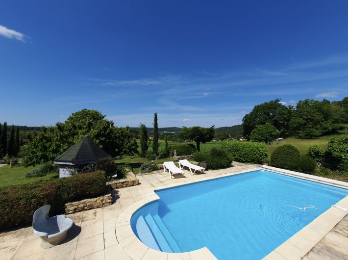 Main House and Two Guest Gites with Pool and Panoramic View